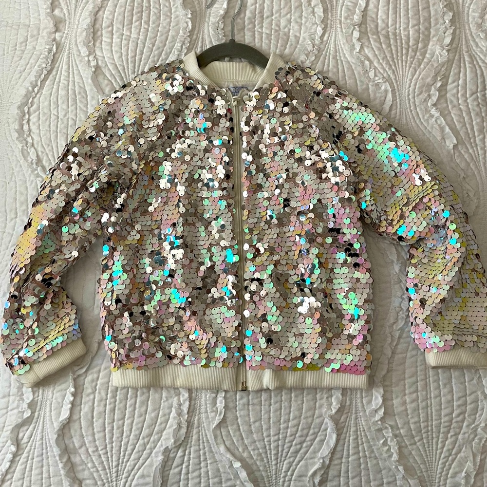 Girls Sequin Zip Jacket 6X